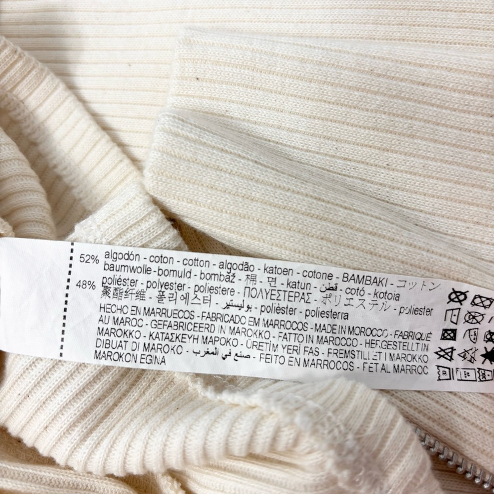 ZARA Sweater Dress Ivory Short Sleeves Quarter Zip Ribbed Knit Size Size M - Picture 11 of 11